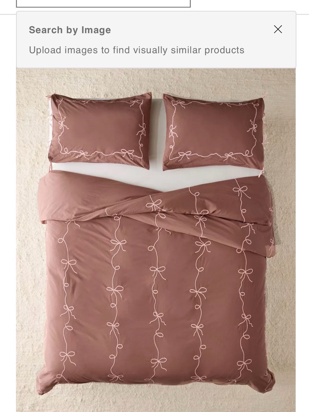 Urban Outfitters Lacey Bows Embroidered Duvet Cover and pillowcases Twin XL dorm